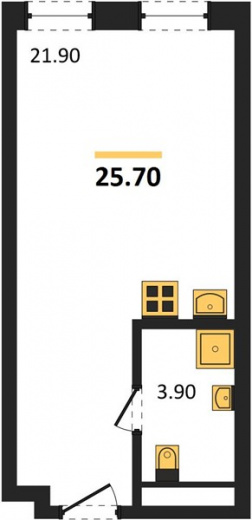 Студия 25.7 м² Санкт-Петербург, Кировский р-н, Стачек пр.