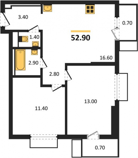 Трехкомнатная 84.7 м² Лиговский пр-кт, Фрунзенский р-он, СПб